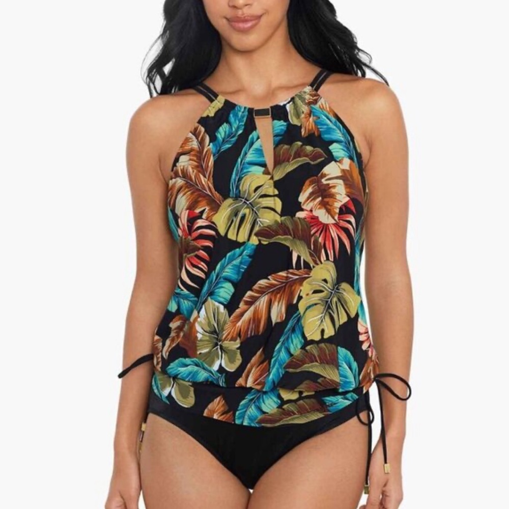 NWT Magic Suit Womens Size 10 One Piece Tropical Print Swimsuit